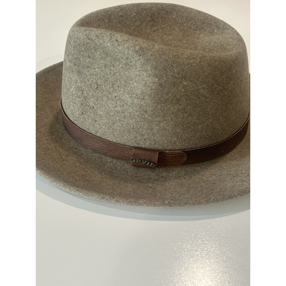Orvis Crushable Packable Water Repellent Wool Felt Fedora Hat Large Made USA - Picture 6 of 9